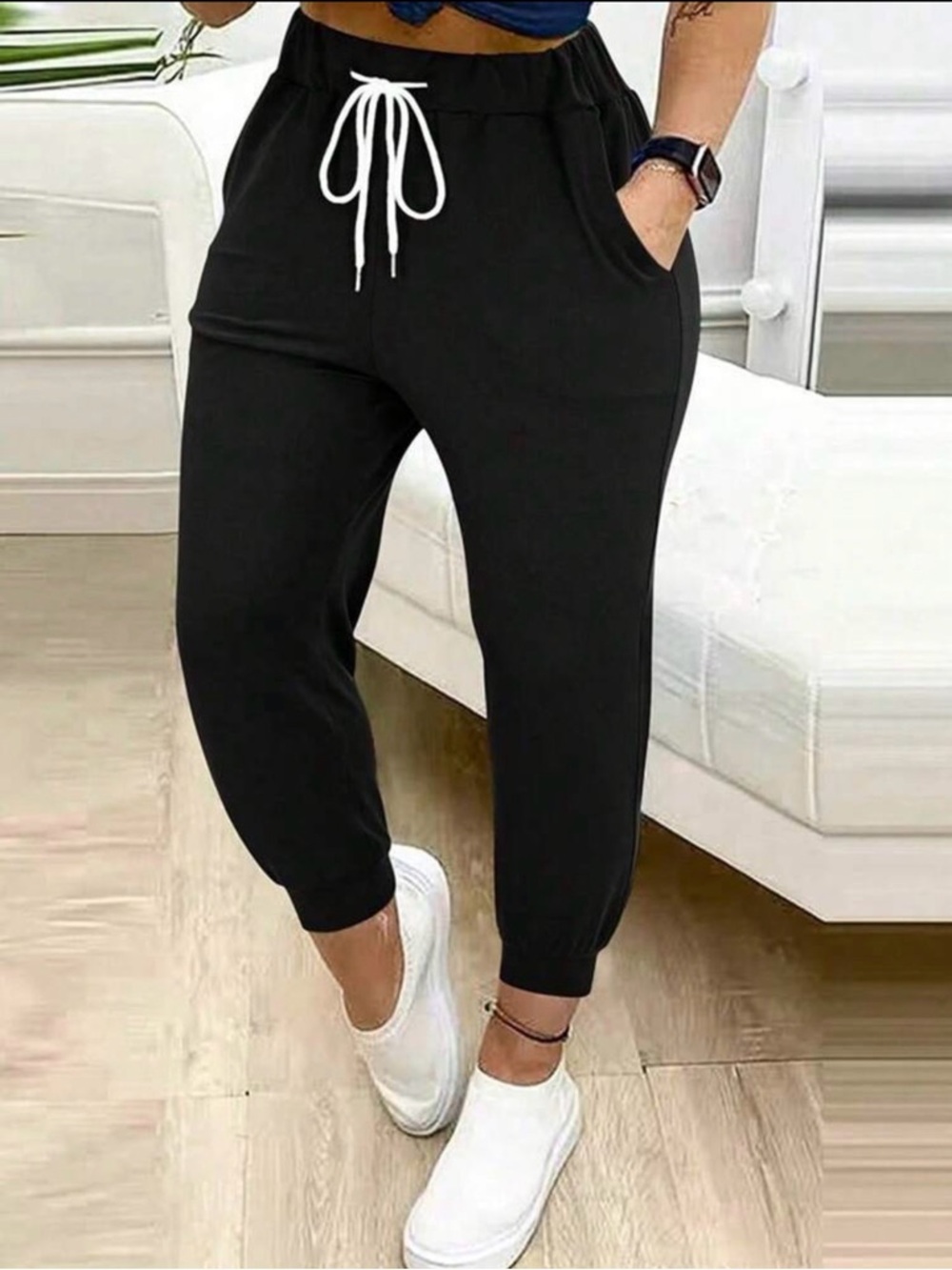 Soft Black Joggers with Pockets